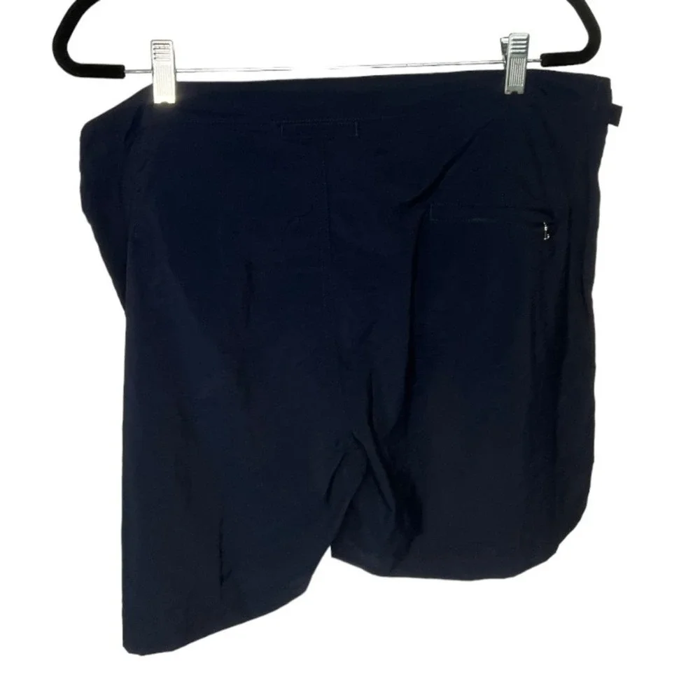 Bugatchi Deep Navy Blue Solid Zip Up Swim Trunks w/ Zip‎ Back Pocket 40 NWT